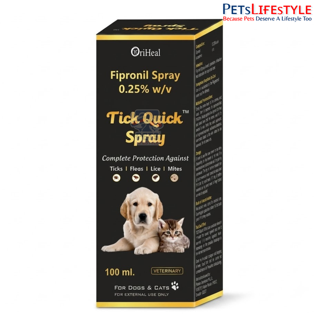 Oriheal Tick Quick Spray (Fipronil) for Dogs and Cats 100 ML