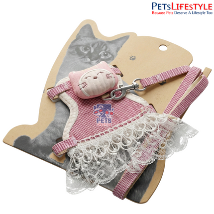 Cute Plaid Cat & Small Dog Harness with Leash Adjustable Anti-Escape Breathable