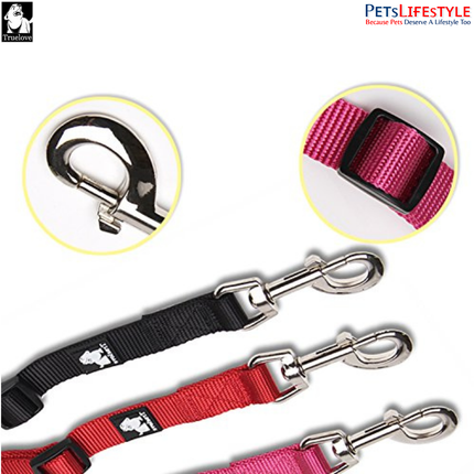 Truelove Double Leash – Nylon Dual Dog Leash Coupler (Black)