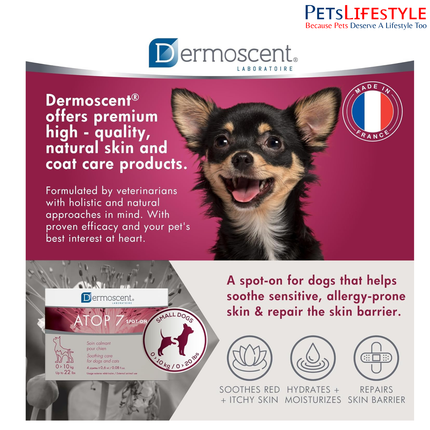Savavet Dermoscent ATOP 7 Spot-On 0.6ml for Dogs & Puppies (0–10kg) (0.6ml x 4 Pipette)