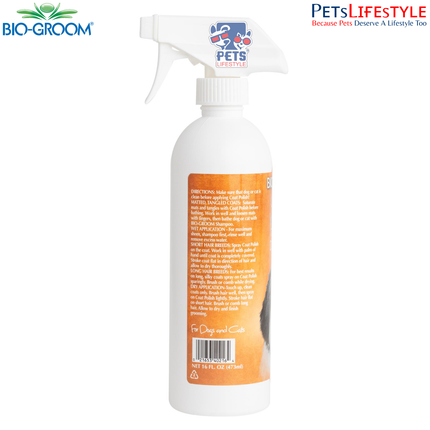 Bio Groom Coat Polish Spray On Sheen Professional Shine & Tangle Remover