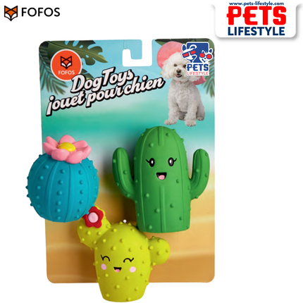 FOFOS Summer Latex Toy 3-Pack Natural Latex Squeaky Toys for Small Dogs