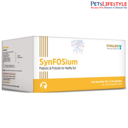 Vivaldis SynFOSium Pre & Probiotic Capsules for Dogs & Cats – Gut Health & Digestive Support (10 Capsules)