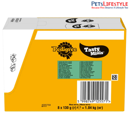 Pedigree Tasty Minis Cubes Adult Dog Treat – Chicken & Duck