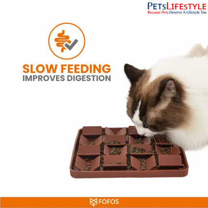 FOFOS Licking Mat Dark Brown – Food-Grade Silicone Slow Feeder & Enrichment Mat for Dogs and Cats