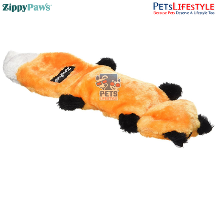 ZippyPaws Zingy – Fox – Tamale Plush Squeaker Dog Toy for the Foodie Pup