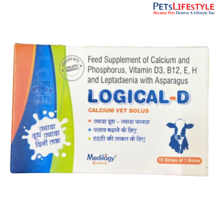 LOGICAL-D Vet Bolus Complete Calcium, Mineral & Vitamin Supplement for Strong Bones, Healthy Lactation & Overall Wellness in Livestock
