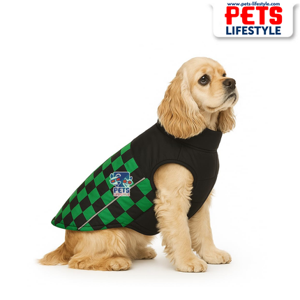 PᴇᴛsLɪғᴇsᴛʏʟᴇ Racing Jacket Dog Winter Coat (Green) – Windproof, Waterproof, Ultra Warm Fleece Lined Pet Jacket