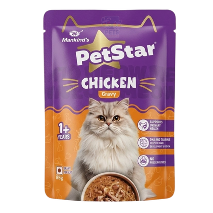 Mankind PetStar Chicken Adult Cat Wet Food – 85g Pouch