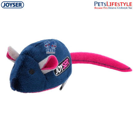 JOYSER Sound Chip Mouse Plush Cat Toy – Dark Blue | Motion-Activated Electronic Toy