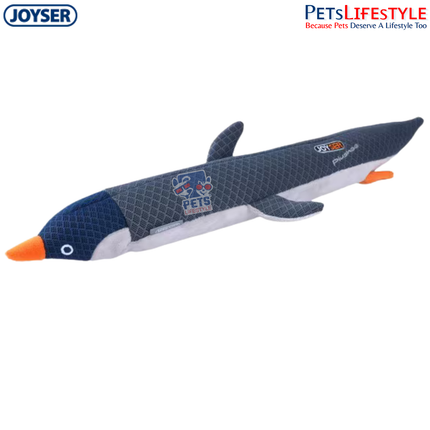 JOYSER Penguin Plush Dog Toy with Full Body Squeaker – Light Grey