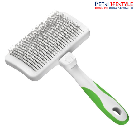 Andis Self-Cleaning Slicker Brush for Dogs & Cats – Lime Green