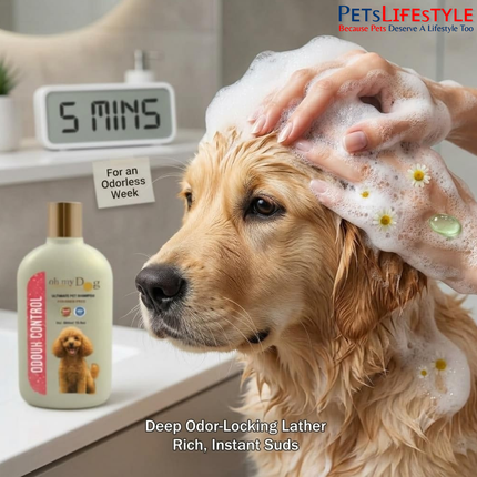 Oh My Dog Odour Control Pet Shampoo 500 ml – Paraben-Free Deodorising Dog Wash for a Fresh-Smelling Coat