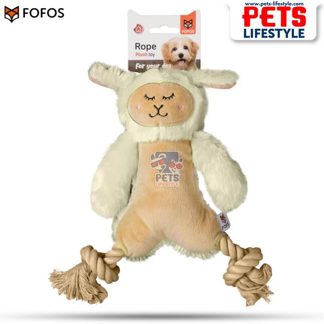 The FOFOS Ropeleg Plush Sheep Toy – Rope Tug + Soft Plush