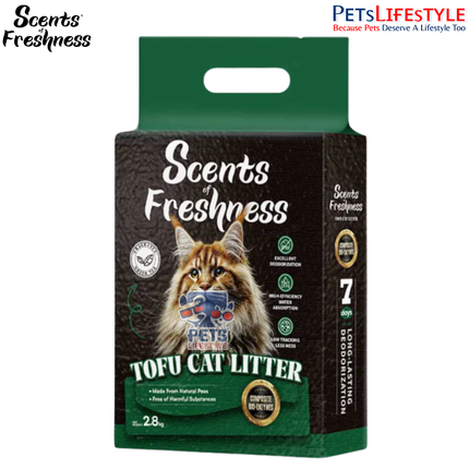 Scents of Freshness Premium Grade Tofu Cat Litter Unscented 2.8kg