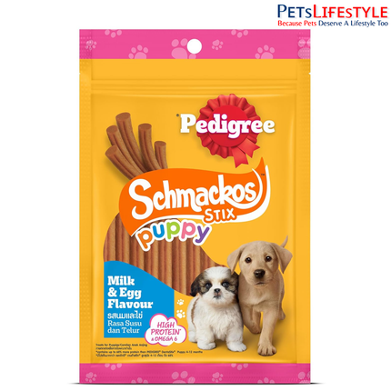 Pedigree Schmackos Stix Milk & Egg Flavour Puppy Dog Treat 70g