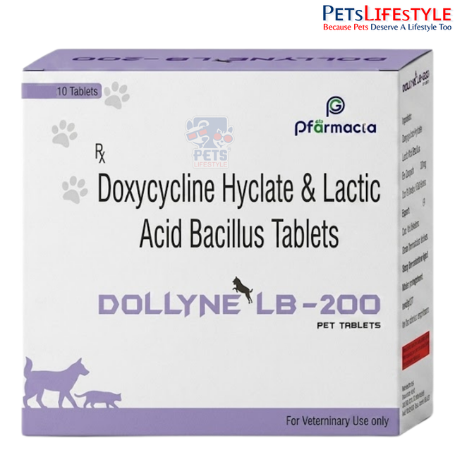 Pfarmacia Dollyne LB 200 mg Tablets for Dogs & Cats, 10 Tablets