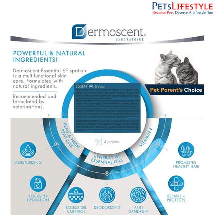 Savavet Dermoscent Essential 6 Spot-On for Cats Skin & Coat Care