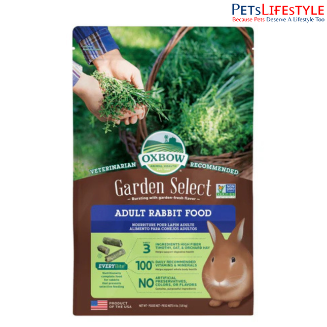 Oxbow Garden Select Adult Rabbit Food 1.81kg – Complete & Balanced High Fiber Rabbit Diet