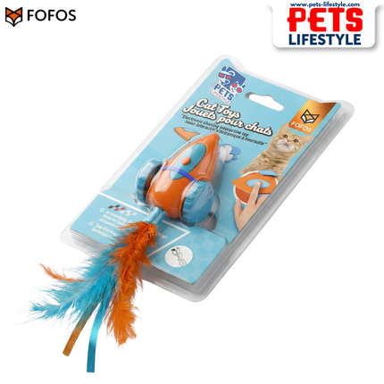 FOFOS Interactive Race Car Cat Toy – Electronic Wobble Toy with Bird Sounds & Feathers