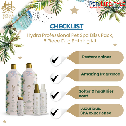 Hydra Spa Senses Bliss Pack of 5 - Dog Bathing Kit
