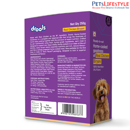 Drools Tetra Pack Real Chicken Biryani Wet Dog Food