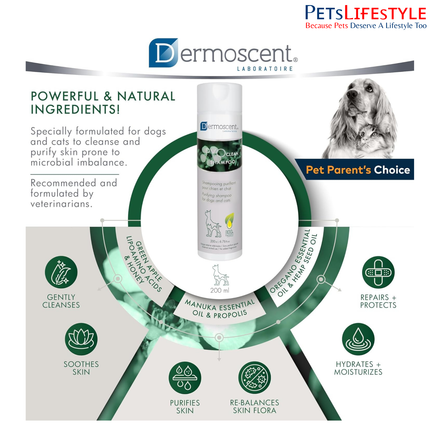 Dermoscent PYOclean Shampoo for Dogs – Purifying Anti-Pyoderma Skin Care Shampoo (200 ml)