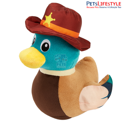 FOFOS Jeep Duck Captain Plush Dog Toy – Squeaky Soft Toy for Dogs