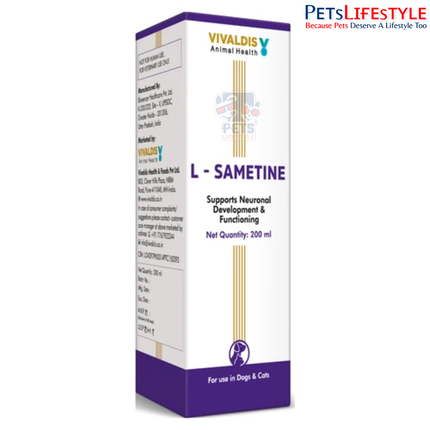 Vivaldis L-Sametine Syrup 200 ml for Dogs & Cats – Neurological, Behavioural & Cognitive Support