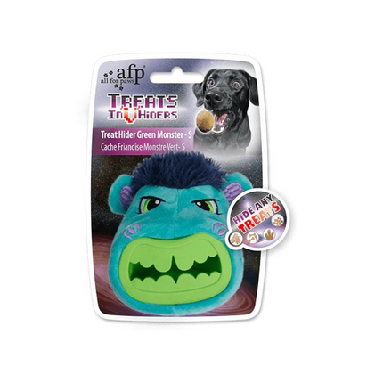 AFP Treat Hider Green Monster Chew Toy For Dogs