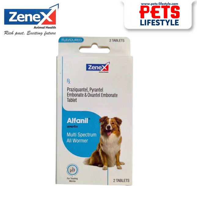 Alfanil Dog Dewormer – 1×2 Tabs  (Oxantel, Pyrantel, Praziquantel)