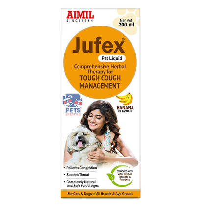 Aimil Jufex Pet Liquid (200 ml) Herbal Therapy for Tough Cough Management