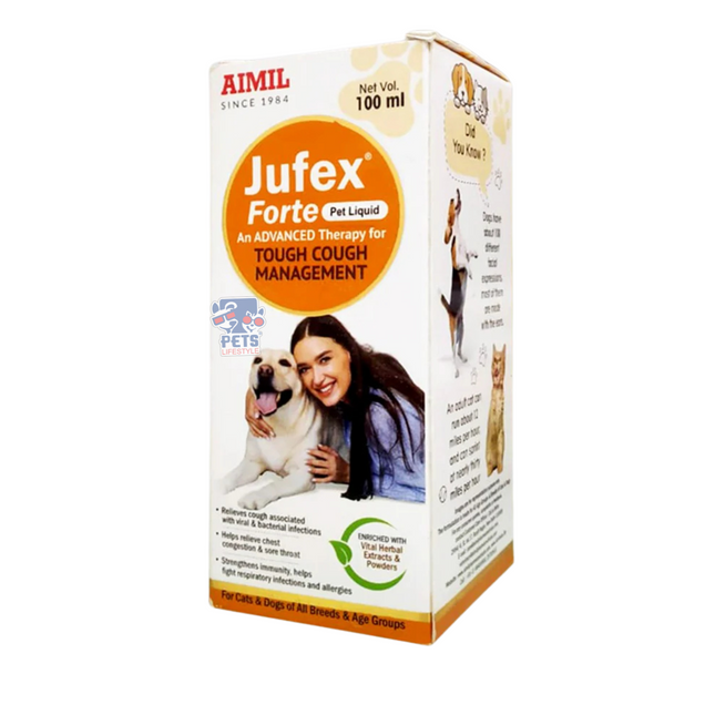 Jufex Forte – 100ml Herbal Respiratory Cough Relief for PetsCough
