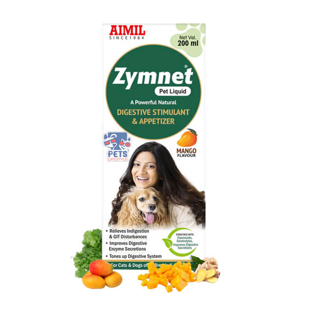 Aimil Zymnet Pet Liquid (200 ml) Natural Digestive Stimulant & Appetizer