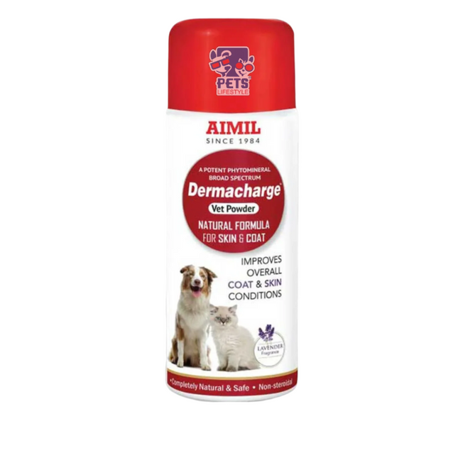 Aimil Dermacharge Vet Powder (100 gm) – Herbal Skin & Coat Care for Pets