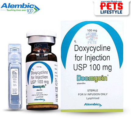 Alembic Docmycin Injection (Doxycycline) for IV Use in Dogs & Cats