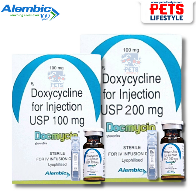 Alembic Docmycin Injection (Doxycycline) for IV Use in Dogs & Cats