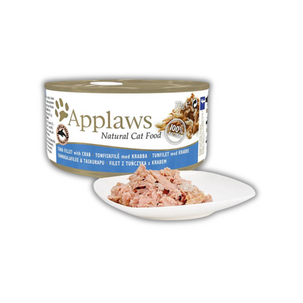 Applaws 70% Tuna Fillet with Crab Natural Wet Cat Food - 70 g