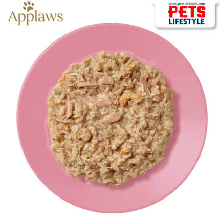 Applaws Natural Tuna Fillet with Prawn in Broth Wet Cat Food - 70 g