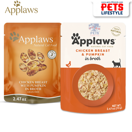 Applaws Chicken Breast & Pumpkin in Broth Cat Wet Food 70g