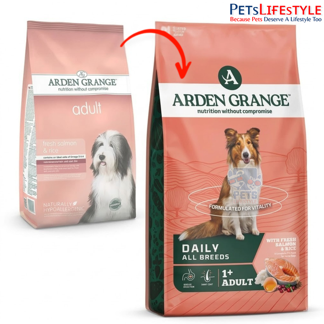 Arden Grange Adult Dog Food Fresh Salmon & Rice pack