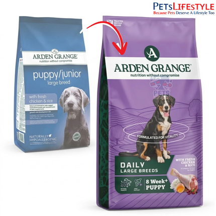 Arden Grange Large Breed Junior Puppy Food with Fresh Chicken & Rice pack