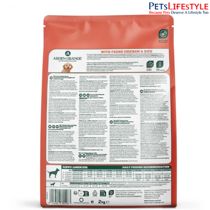 Arden Grange Puppy Junior Fresh Chicken & Rice Dry Dog Food for All Breeds