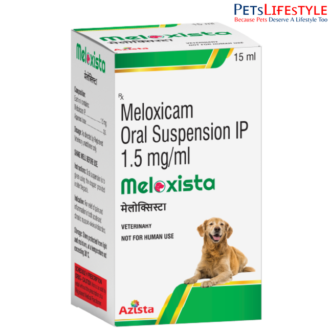 Meloxista 15ml Meloxicam Oral Suspension for Dogs & Cats – Azista Vet Pain & Anti-Inflammatory Syrup