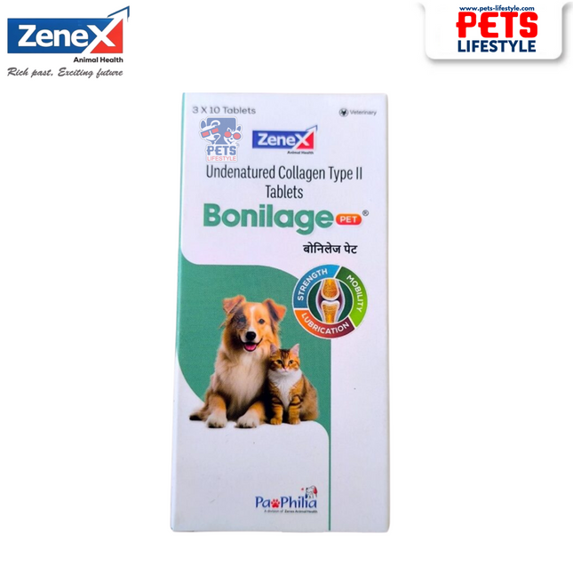 Zenex Bonilage Pet  Tabs (Joint Mobility & Flexibility Supplement for Dogs and Cats)