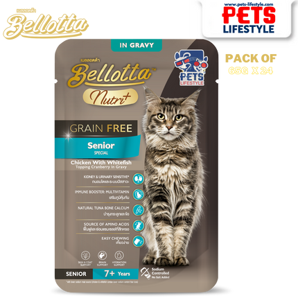 Bellotta NutriPlus Grain-Free Senior Formula – Tuna & Chicken in Gravy