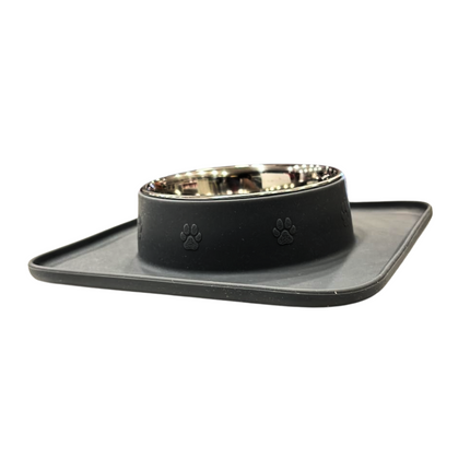 Black Color Mat With Bowl For Dogs