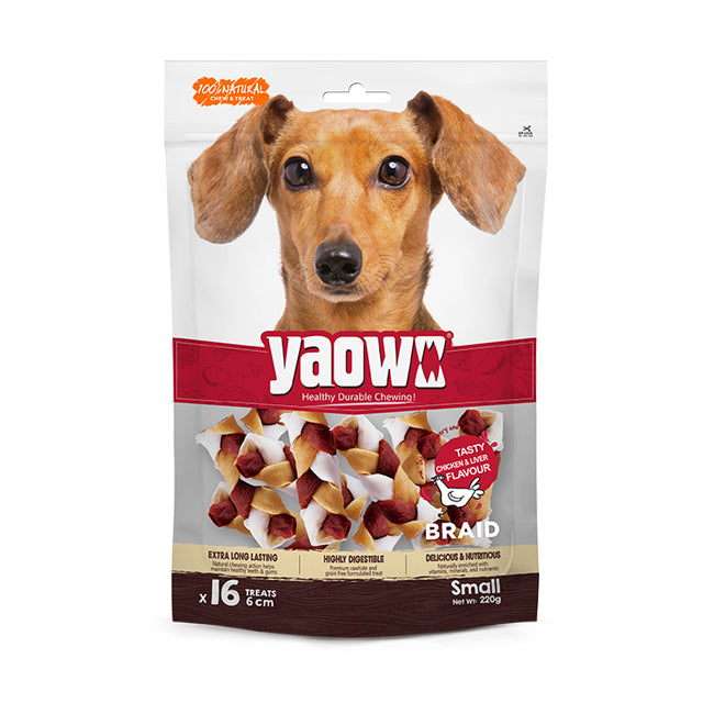 Gnawlers Yaowo Braided Dog Treats (2.5 inch)