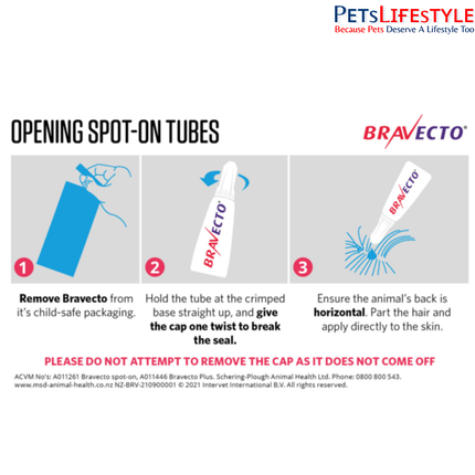 MSD Animal Health Bravecto Plus (Brand MSD) 250mg (2.8 - 6.25 kg) (Fluralaner) Spot On Solution Cats Advanced Parasite Protection