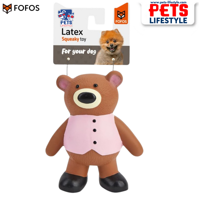 FOFOS Latex Toy Bear – Squeaky Chew Toy for mall Dogs